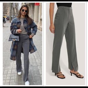 NA-KD Fashion Side Slit Tailored Pant